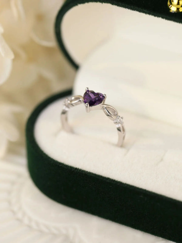 Purple Heart Gem Ring