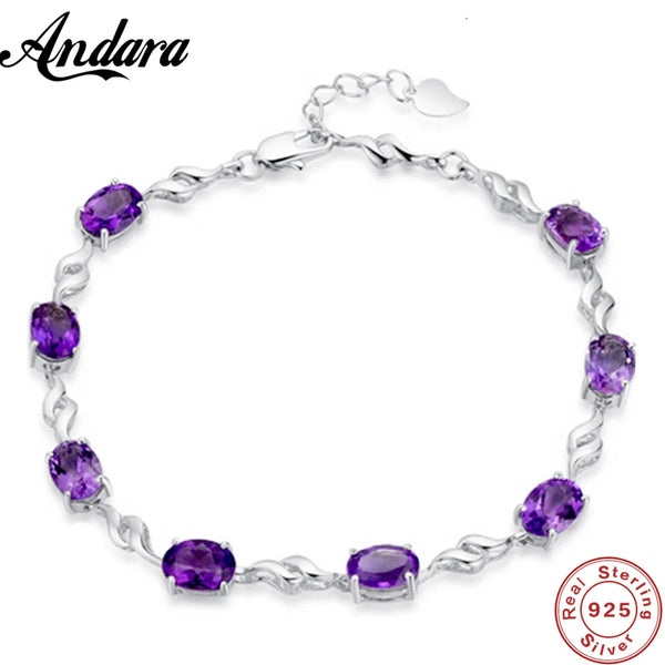 Amethyst Silver Bracelet