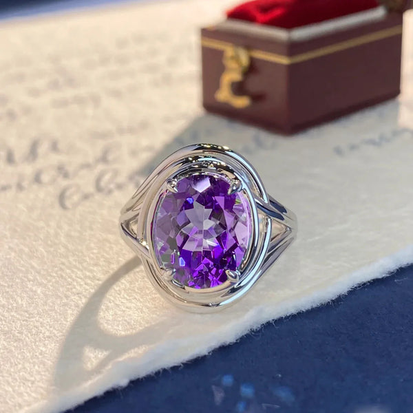 Amethyst Elegance Resizable Ring