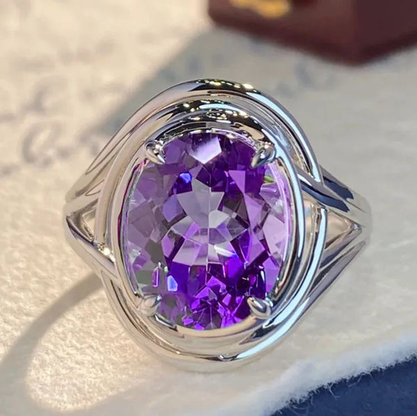 Amethyst Elegance Resizable Ring