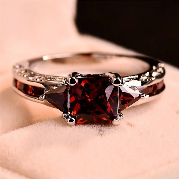 Gleaming Garnet Princess Ring