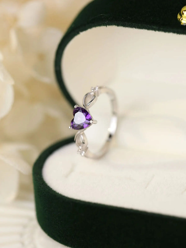 Purple Heart Gem Ring