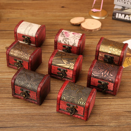 Vintage Wooden Jewelry Box With Lock