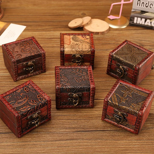 Vintage Wooden Jewelry Box With Lock