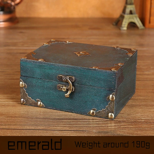 Vintage treasure chest wooden jewelry box