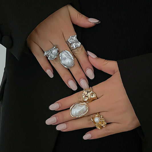 Vintage Chunky Silver Rings Set of 3 rings
